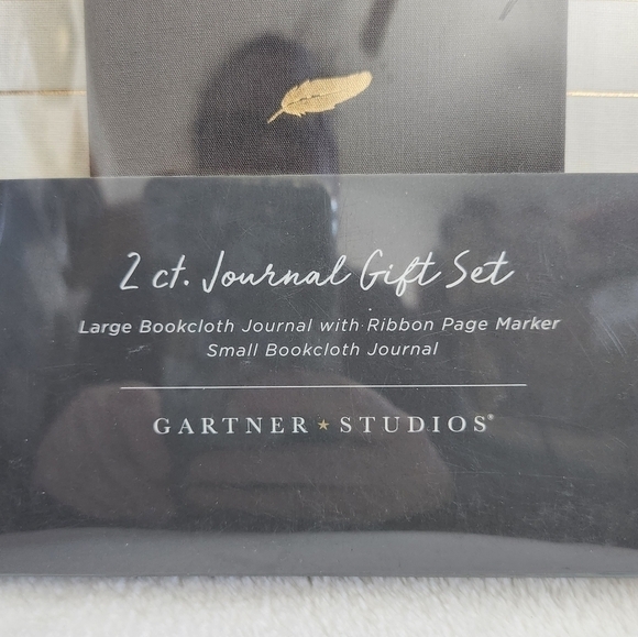 Gartner Studios Cream Gray Gold Bookcloth Journal 2 Piece Gift Set NWT - Picture 3 of 10